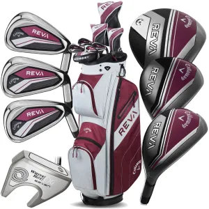 Pick of the Season Callaway REVA 8-Piece Cart Bag Package Set Ladies - Eggplant Todays Pick, Backyard golf setup, Golf grip tape