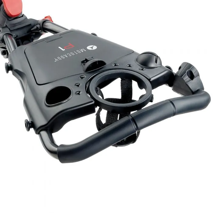 Motocaddy P1 3-Wheel Push Trolley - Black/Red, Golf cart bag with 14 dividers, Titleist Pro V1 golf balls