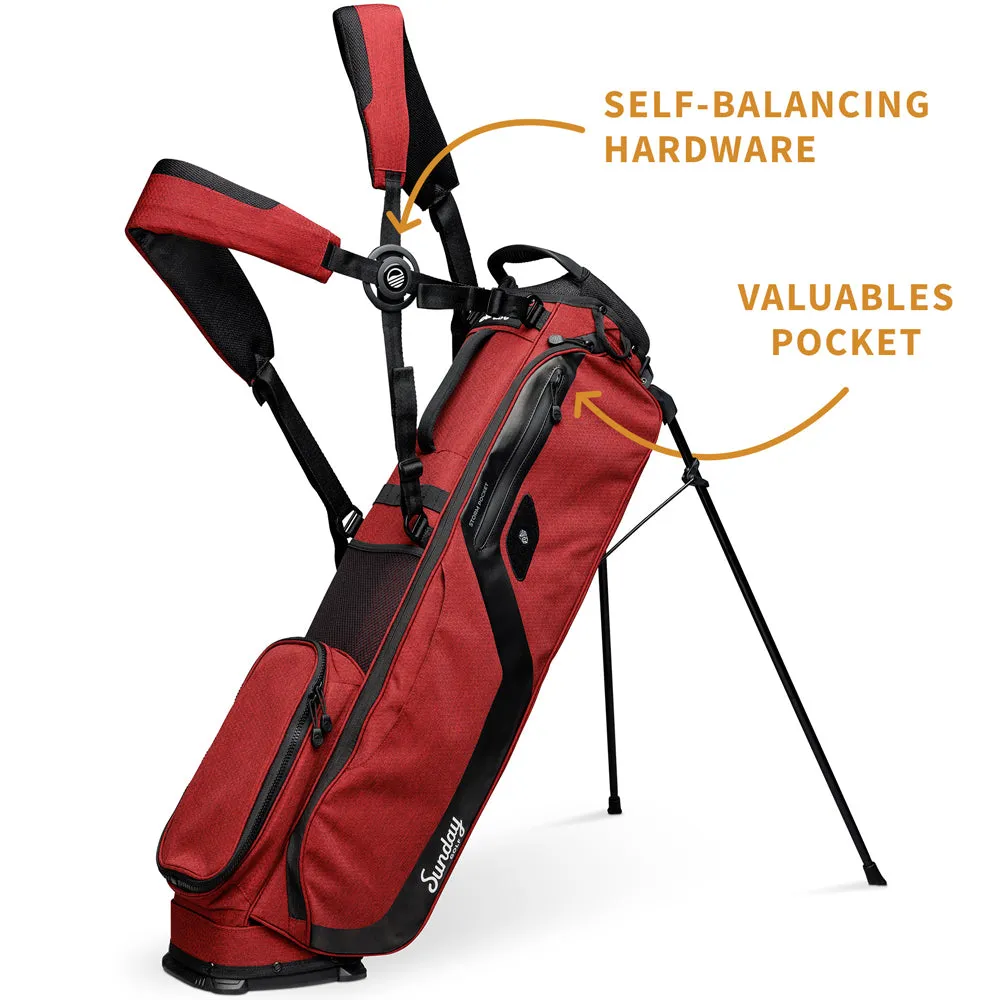 Sunday Golf El Camino Stand Bag - Ron Burgundy, Golf rangefinder, Cobra AeroJet driver