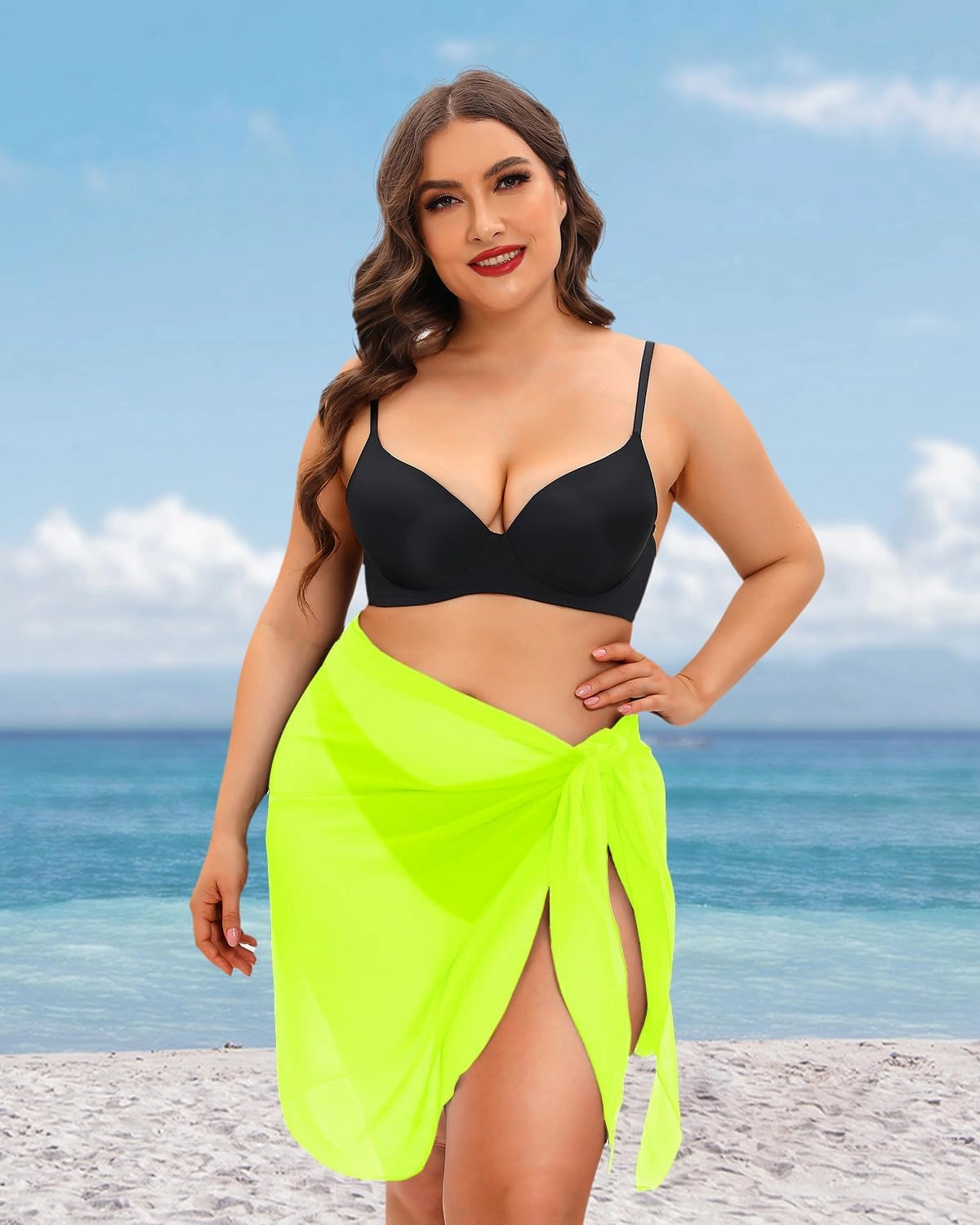 Pinup Fashion Plus Size Swimsuit Cover Ups Women Sarong Wraps Chiffon Beach Sheer Pareo