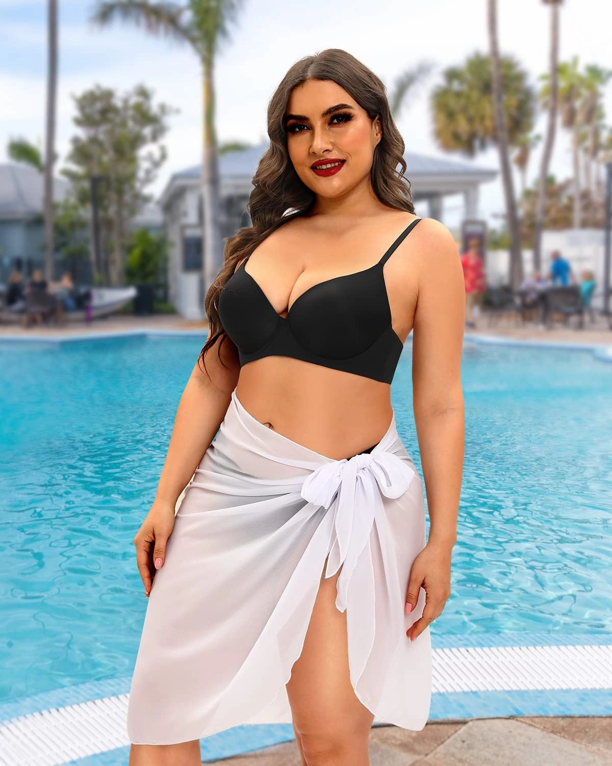 Pinup Fashion Plus Size Swimsuit Cover Ups Women Sarong Wraps Chiffon Beach Sheer Pareo