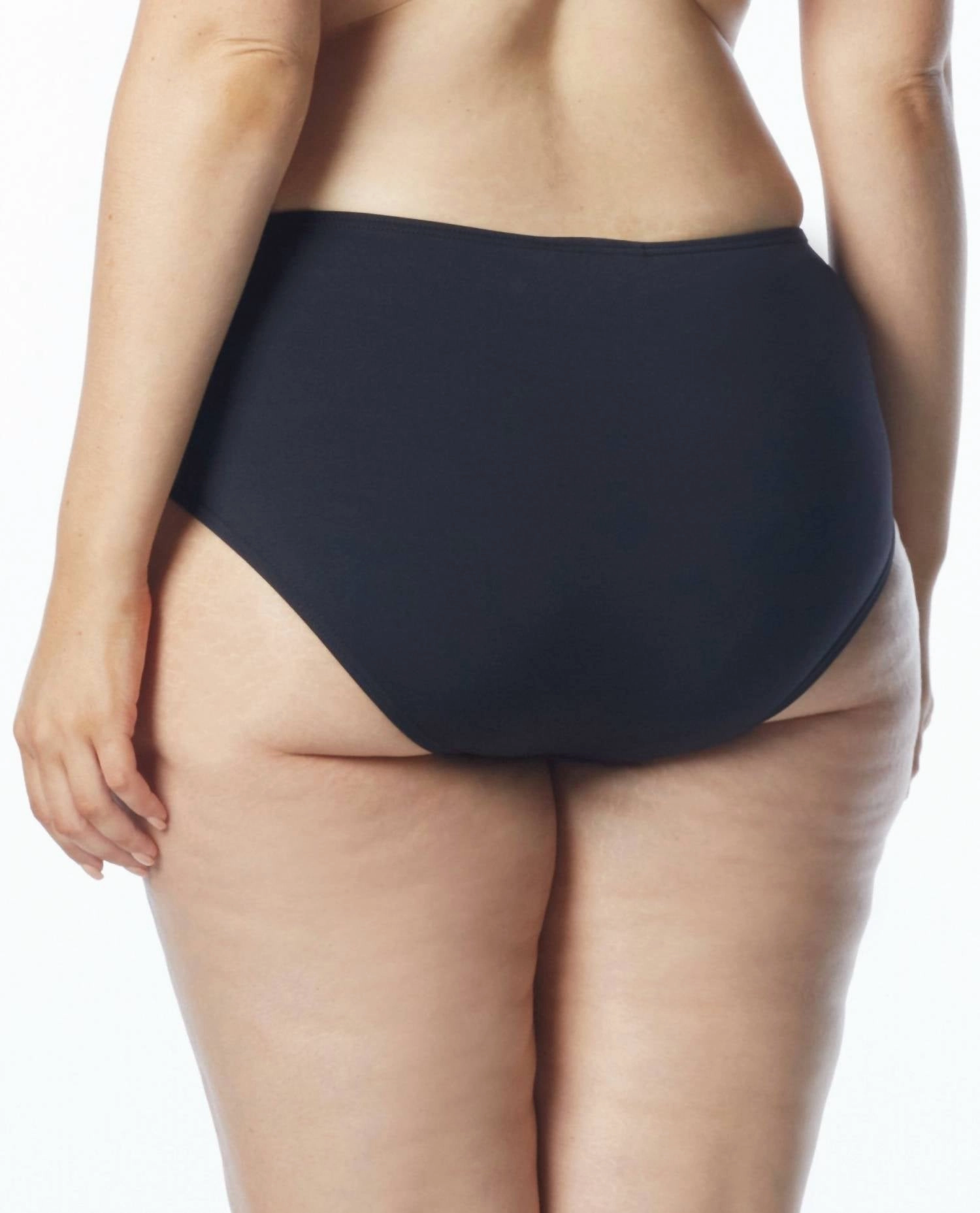Plus High Waist Tankini Bottom In Black