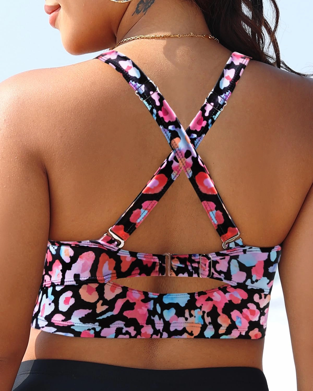 Plus Size Bikini Swimsuit Top - Women Bandeau Swim Top Lace Up Bathing Suit Bra for Large Bust Swimwear