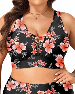 Plus Size Bikini Top Only - Women Swim Bra Lace Up Swimsuit Top V Neck Bathing Suit Tops for Large Bust Swimwear 2025