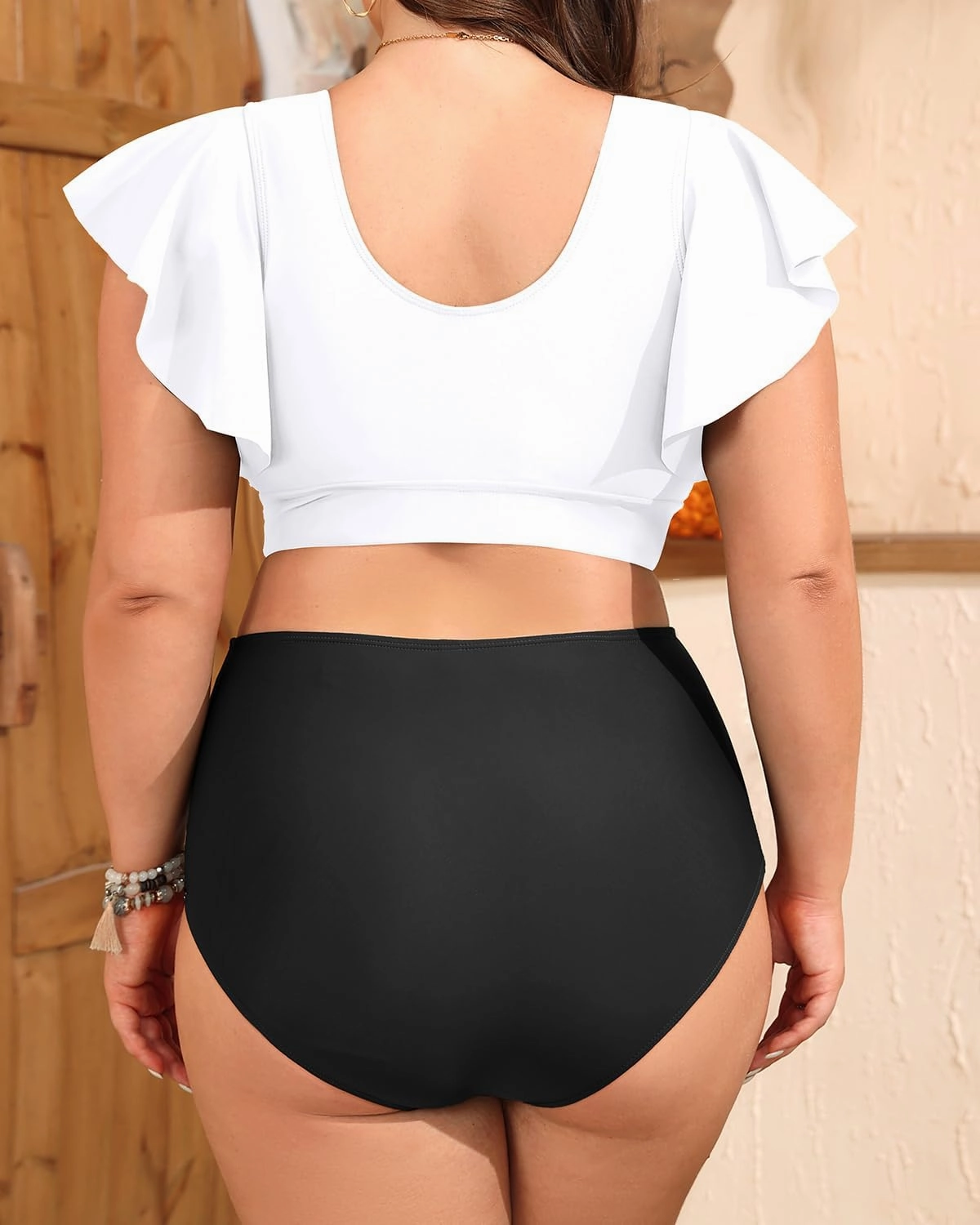 Plus Size Bikini Two Piece Swimsuit - Women High Waisted Tummy Control Bathing Suit with Sleeve Swimwear 2025
