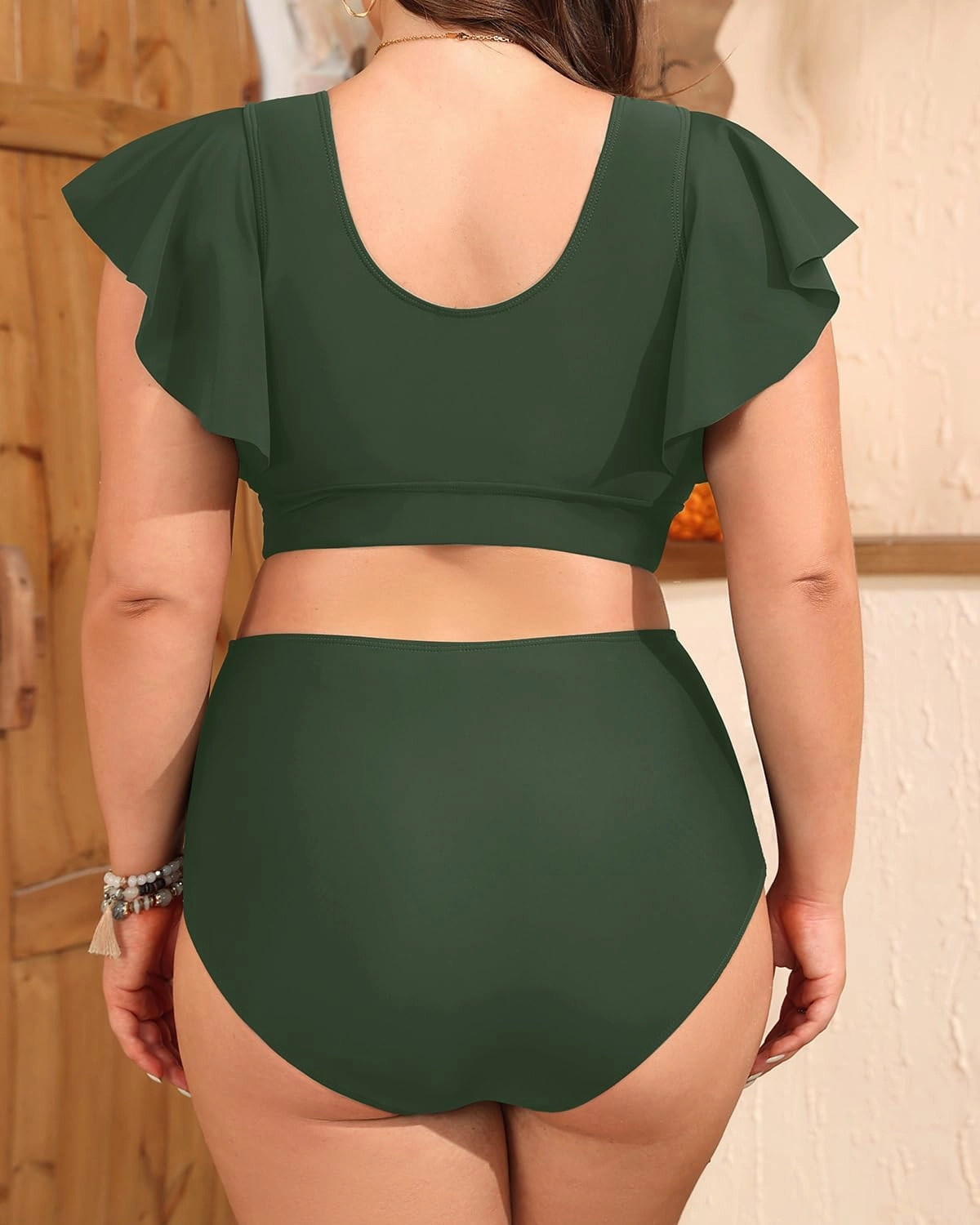 Plus Size Bikini Two Piece Swimsuit - Women High Waisted Tummy Control Bathing Suit with Sleeve Swimwear 2025
