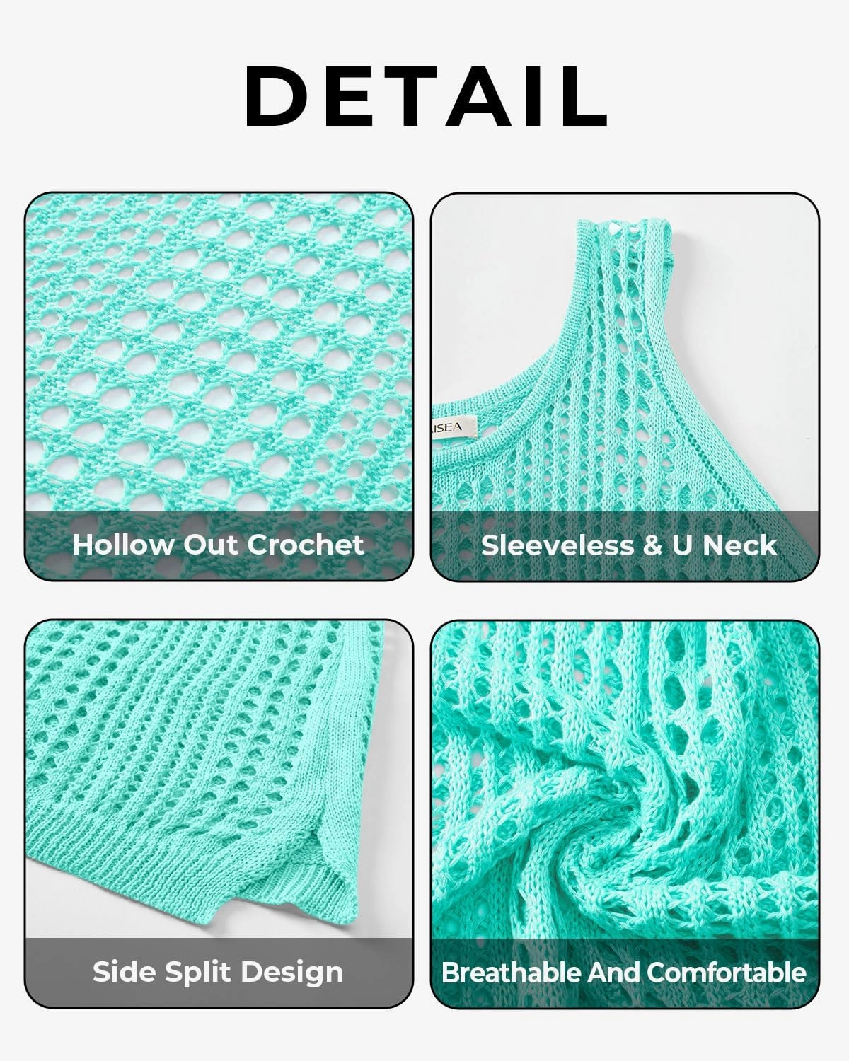 Plus Size Cover Up Swimsuit for Women Crochet Sleeveless Beach Coverups Swimwear Hollow Out Bathing Suits Beach Dress