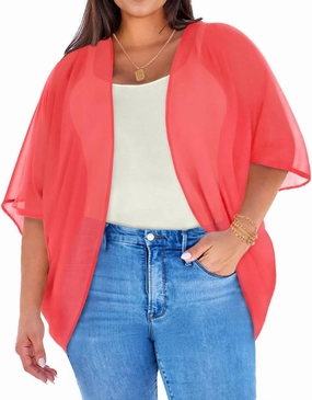 Plus Size Kimonos for Women Swimsuit Cover Ups Casual Loose Cardigan Summer Tops Swimwear