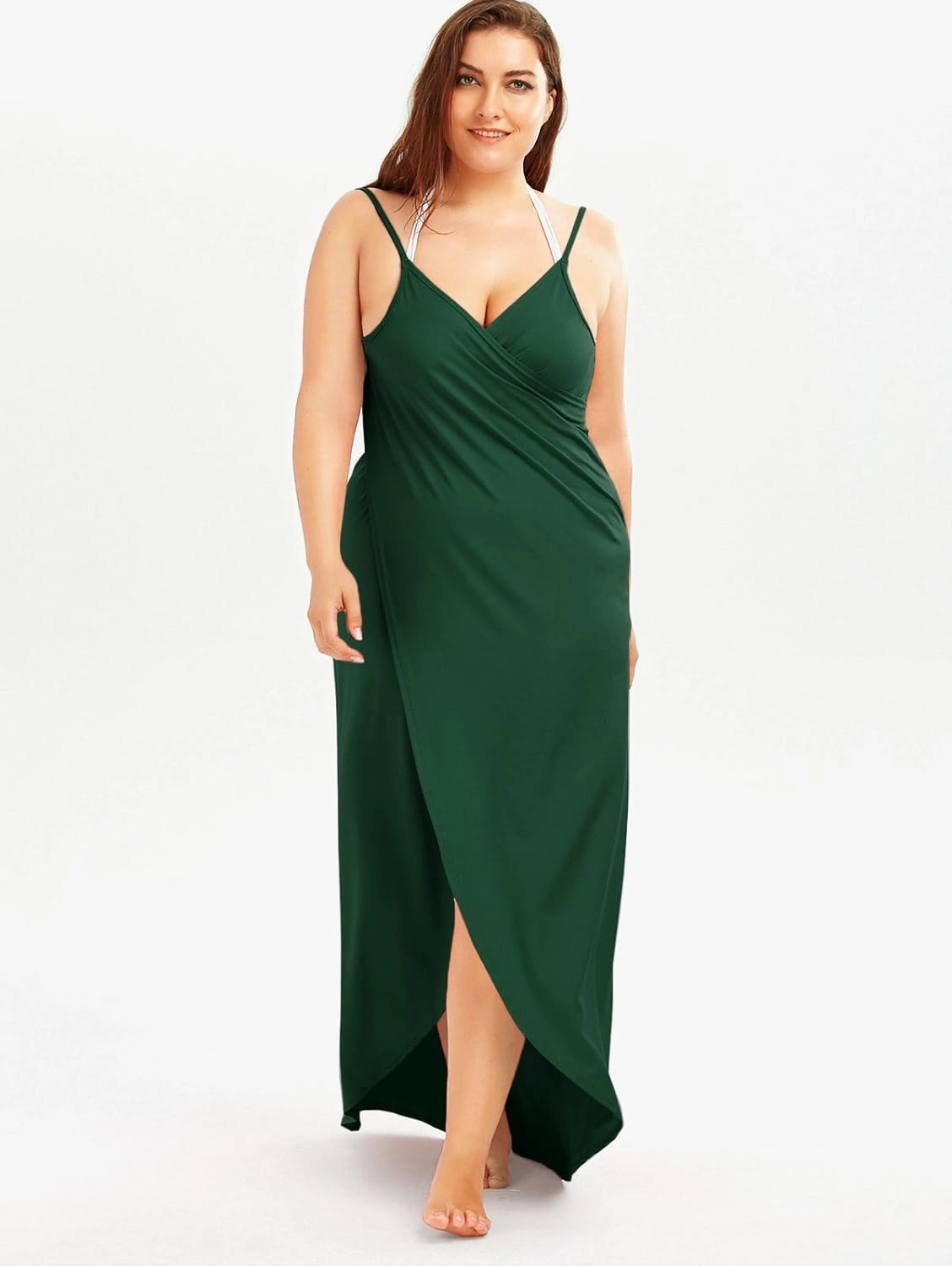 Plus Size Spaghetti Strap Swimwear Cover Ups for Women Beach Swimwear Sarong Backless Wrap Dress