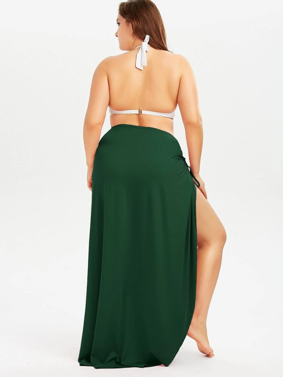 Plus Size Spaghetti Strap Swimwear Cover Ups for Women Beach Swimwear Sarong Backless Wrap Dress