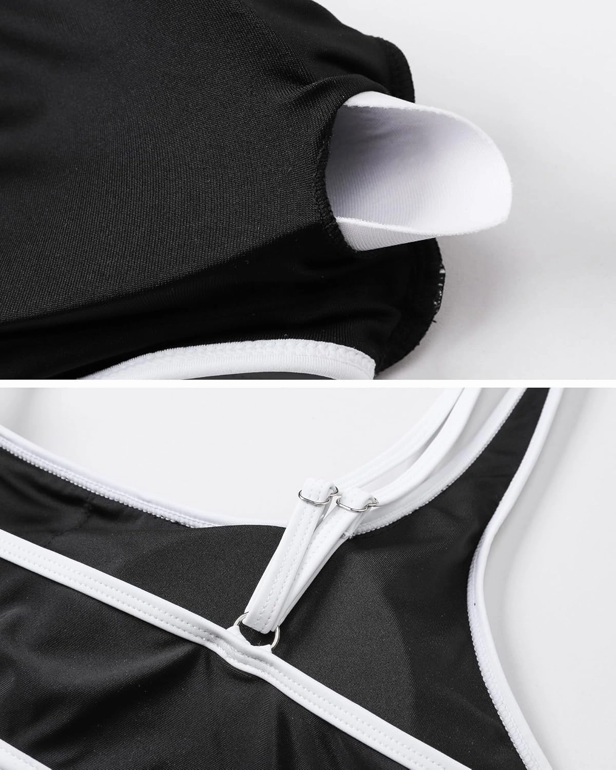 Plus Size Women's High Waist Bikini - Tummy Control Two Piece Bathing for Curvy Busty Black Sexy Swimsuits