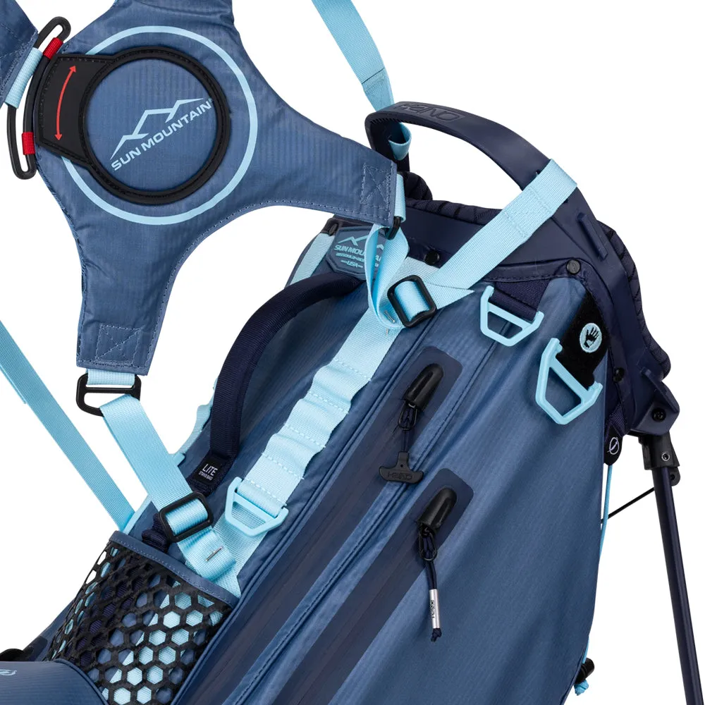 Sun Mountain H2NO Lite 4-Way Waterproof Stand Bag - Navy/Dusk/Breeze, Golf rain gloves, Golf belt with ball marker, Best golf gifts 2024