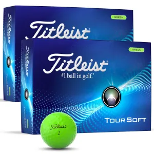 Popular Choice Titleist Tour Soft Golf Balls - Green - Double Dozen Newly Launched, Custom golf head covers, Senior golf clubs