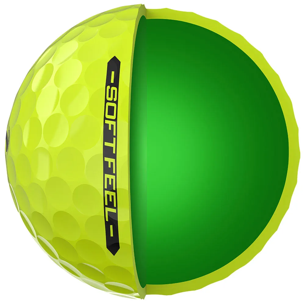 Srixon Soft Feel Golf Balls - Yellow - 12 Pack, Fingerless golf gloves