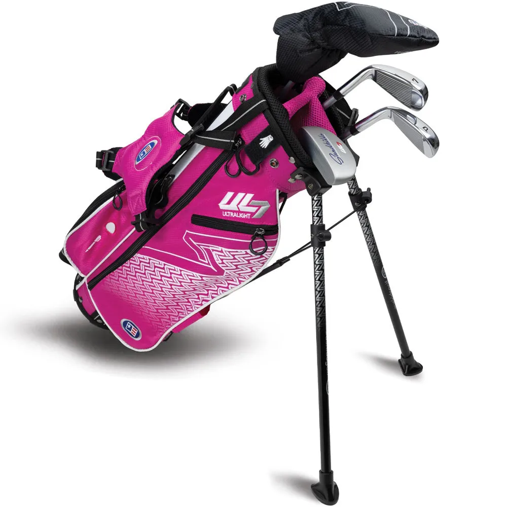 U.S Kids Golf Junior Ultralight 7 45 4 Club Stand Set Pink - (45-48" Golfer Height), Yellow golf balls, Titleist Pro V1 golf balls, Vegan golf shoes