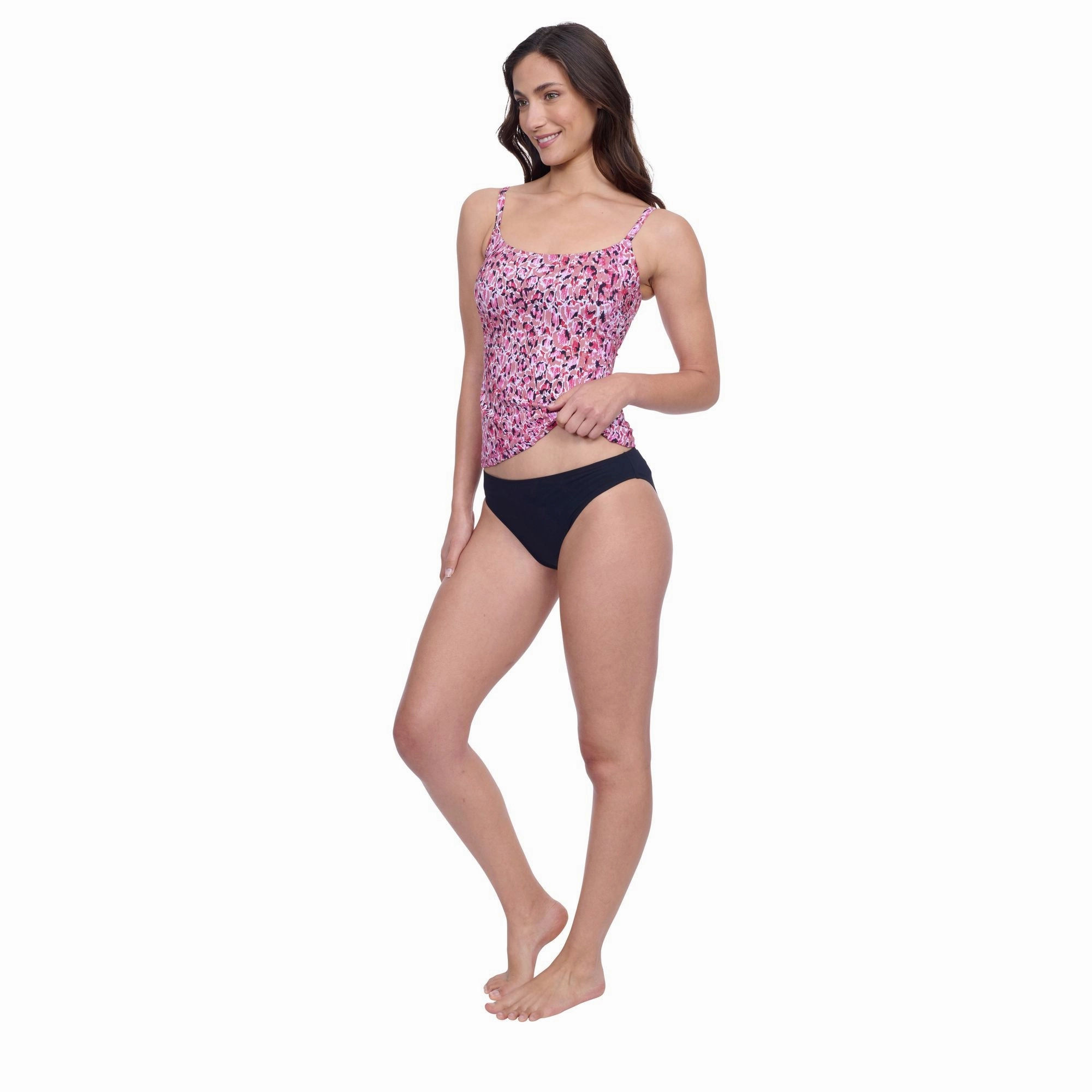 Pretty Wild Round Neck Tankini Swim Top
