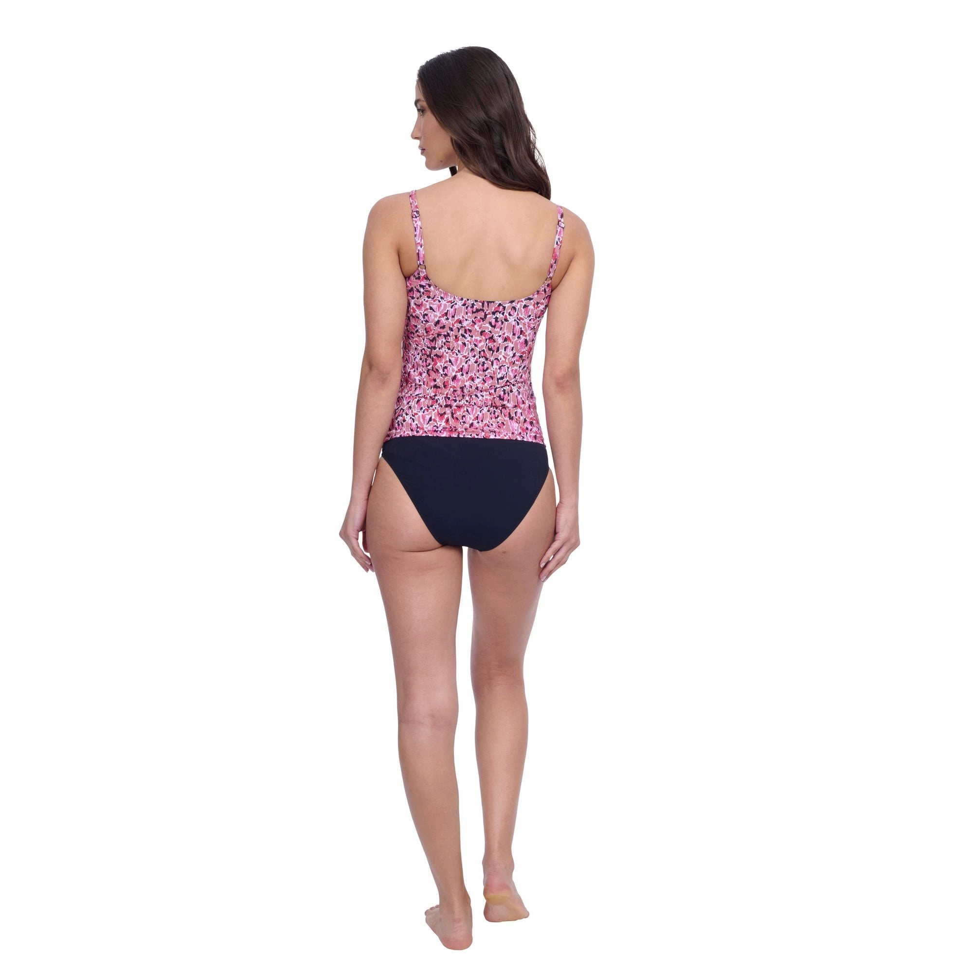 Pretty Wild Round Neck Tankini Swim Top
