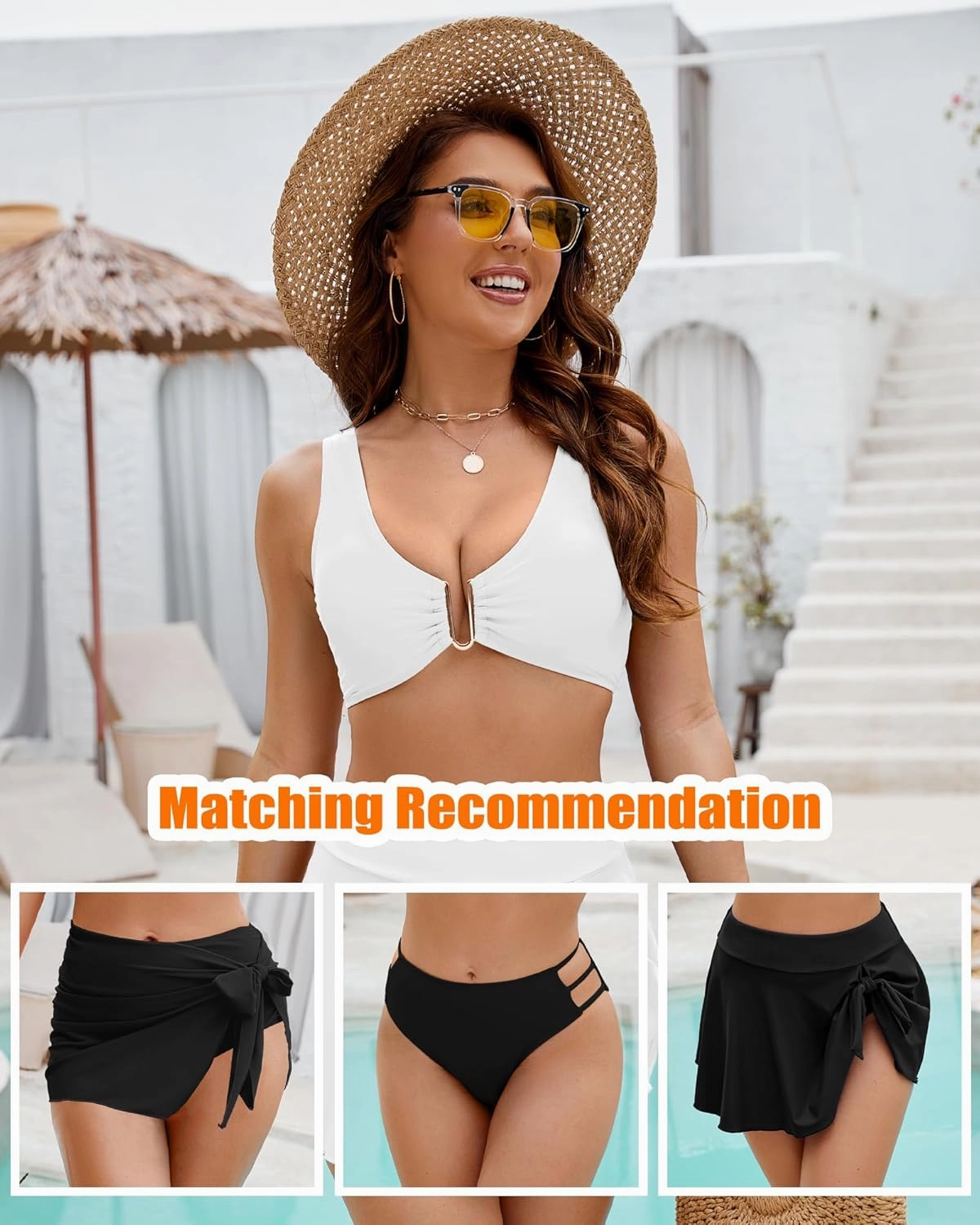 Push Up Bikini Top for Women U Wired Wide Straps Swimsuit Tops Scoop Neck Padded Lace Up Back Bathing Suit Top Only
