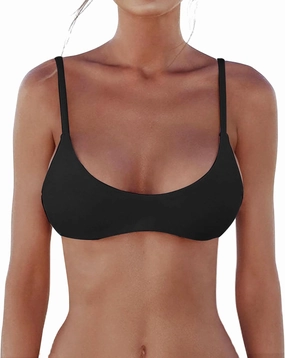Push Up Bikini Tops for Women Sexy Scoop Neck Swimwuits Spaghetti Straps Bathing Suit Top Swim Crop Top Only