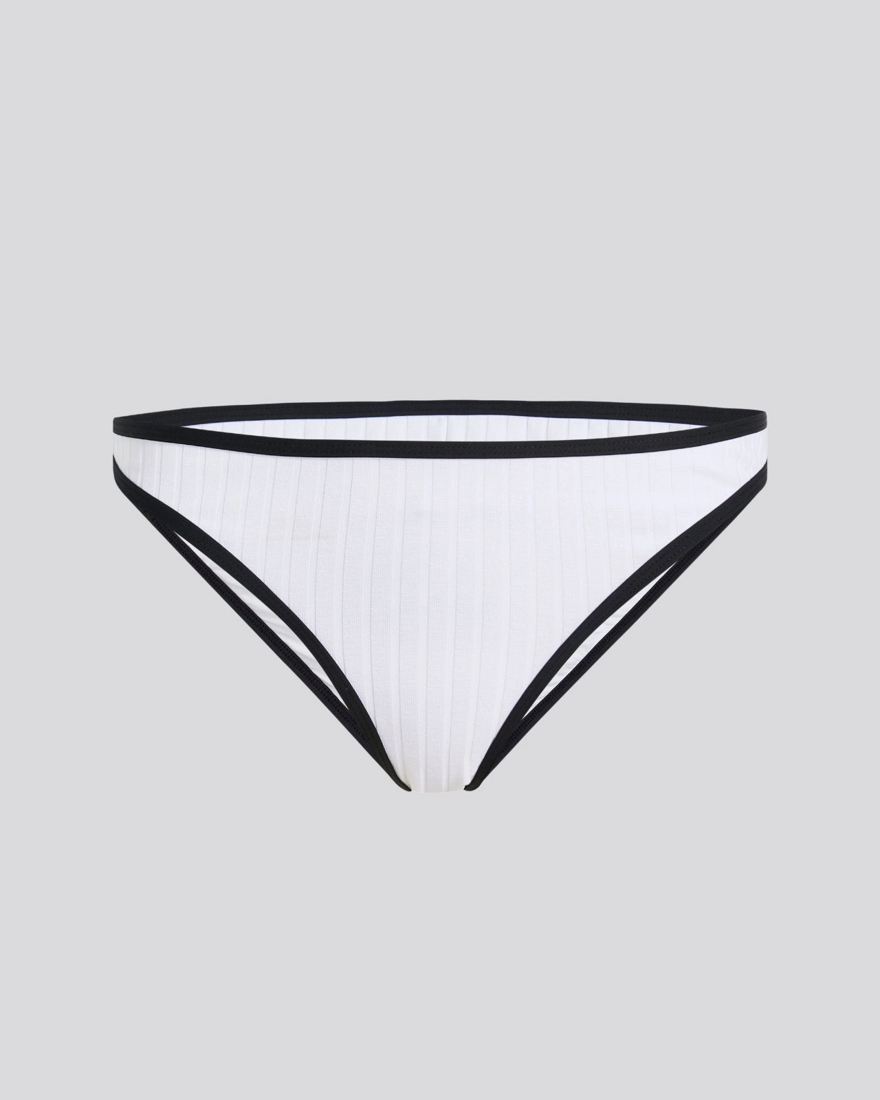 Rachel Ribbed Bikini Bottom Optic White / Noir