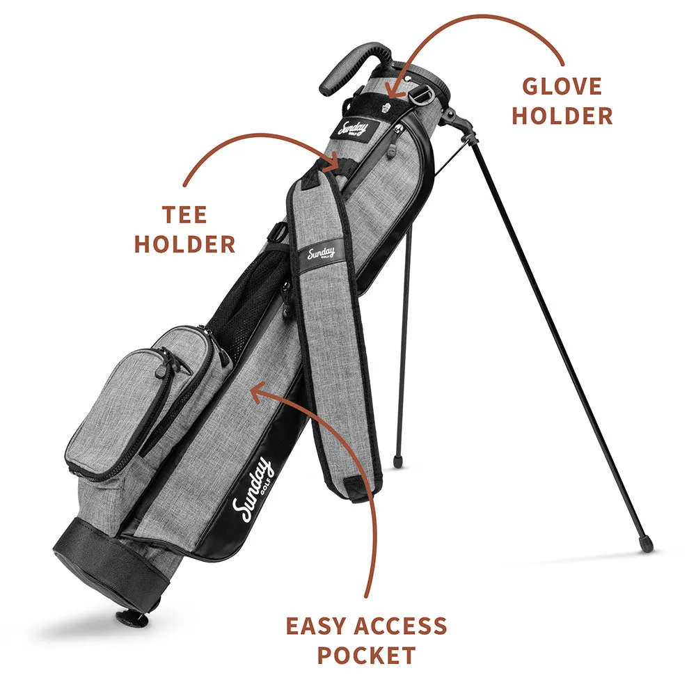 Sunday Golf Loma Pencil Stand Bag - Heather Grey, Golf club cleaner