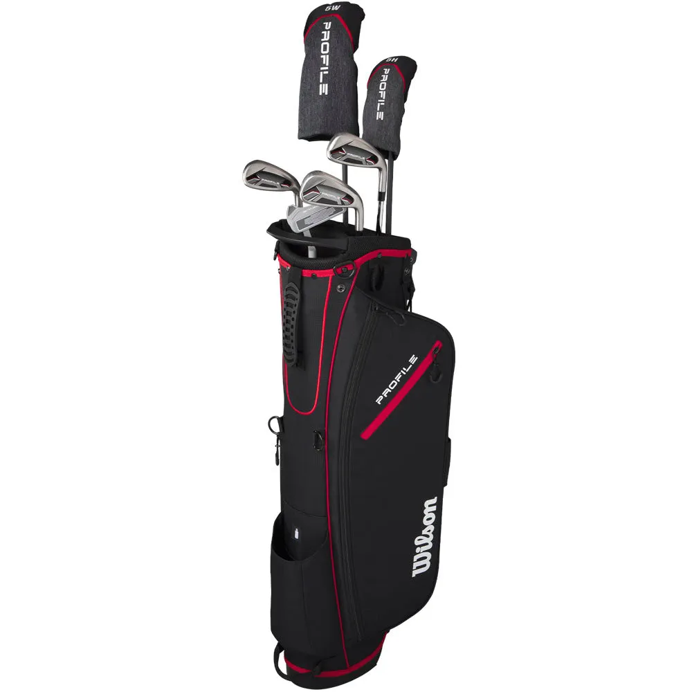 Wilson Profile 7-Piece Stand Bag Package Set - Graphite, Golf launch monitor, Golf elbow brace, Golf push cart