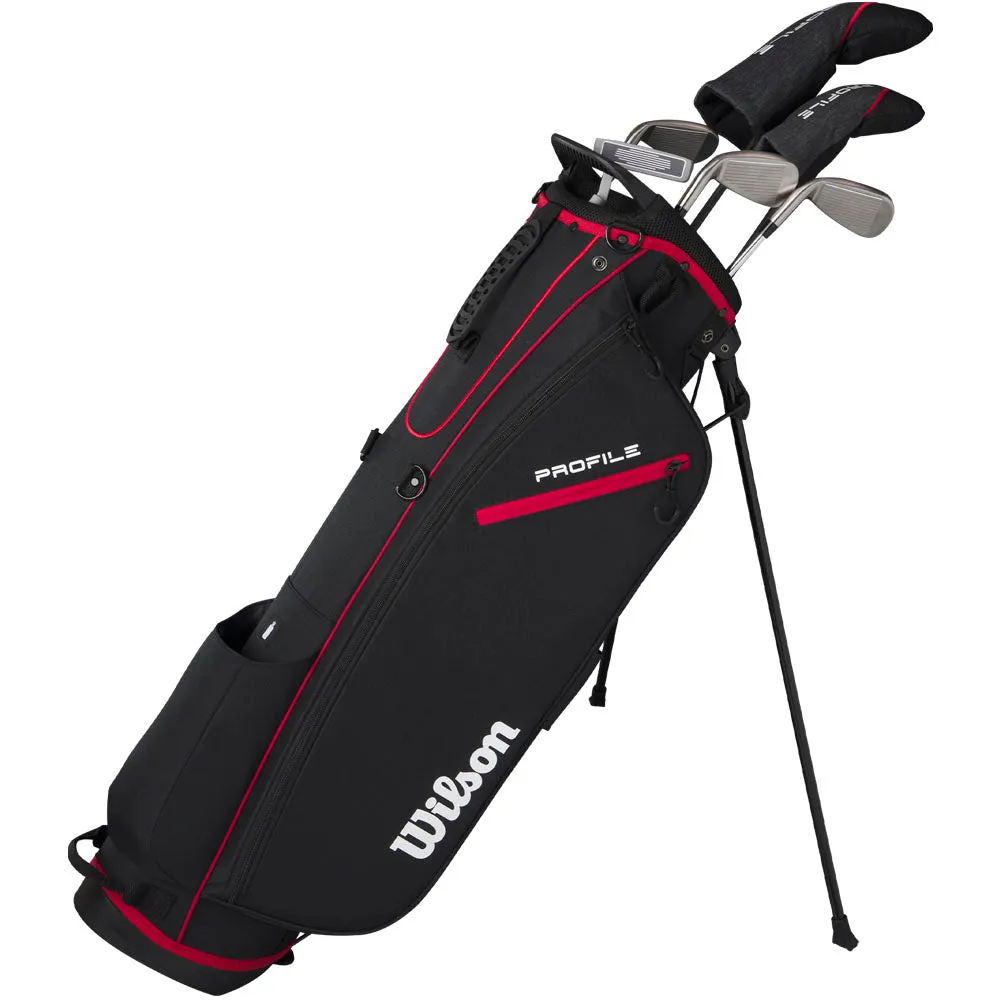 Wilson Profile 7-Piece Stand Bag Package Set - Graphite, Golf club head covers, Golf club travel bag hard case