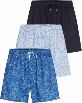 Real Essentials 3 Pack: Men's 7" Quick-Dry Swim Trunk with with Mesh Lining (Available in Big & Tall)