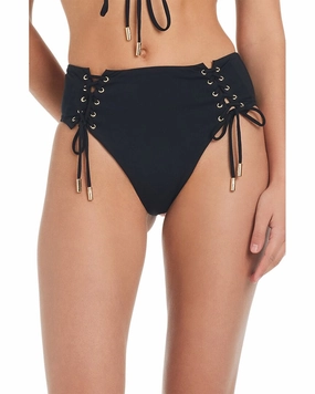 Red Carter Shine Solids High Waist Swim Bottoms