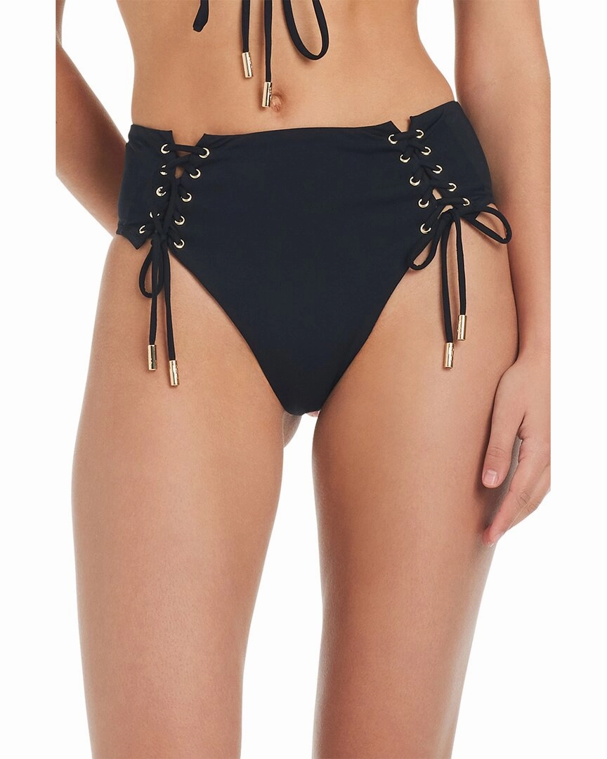 Red Carter Shine Solids High Waist Swim Bottoms
