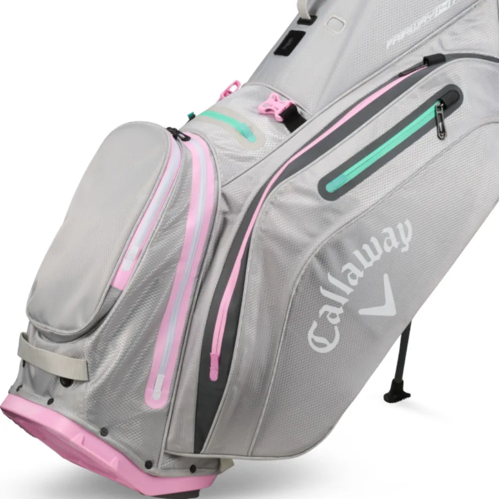 Callaway Fairway 14 HD Waterproof Stand Bag - Grey/Pink, Golf rangefinder, Golf club regripping kit
