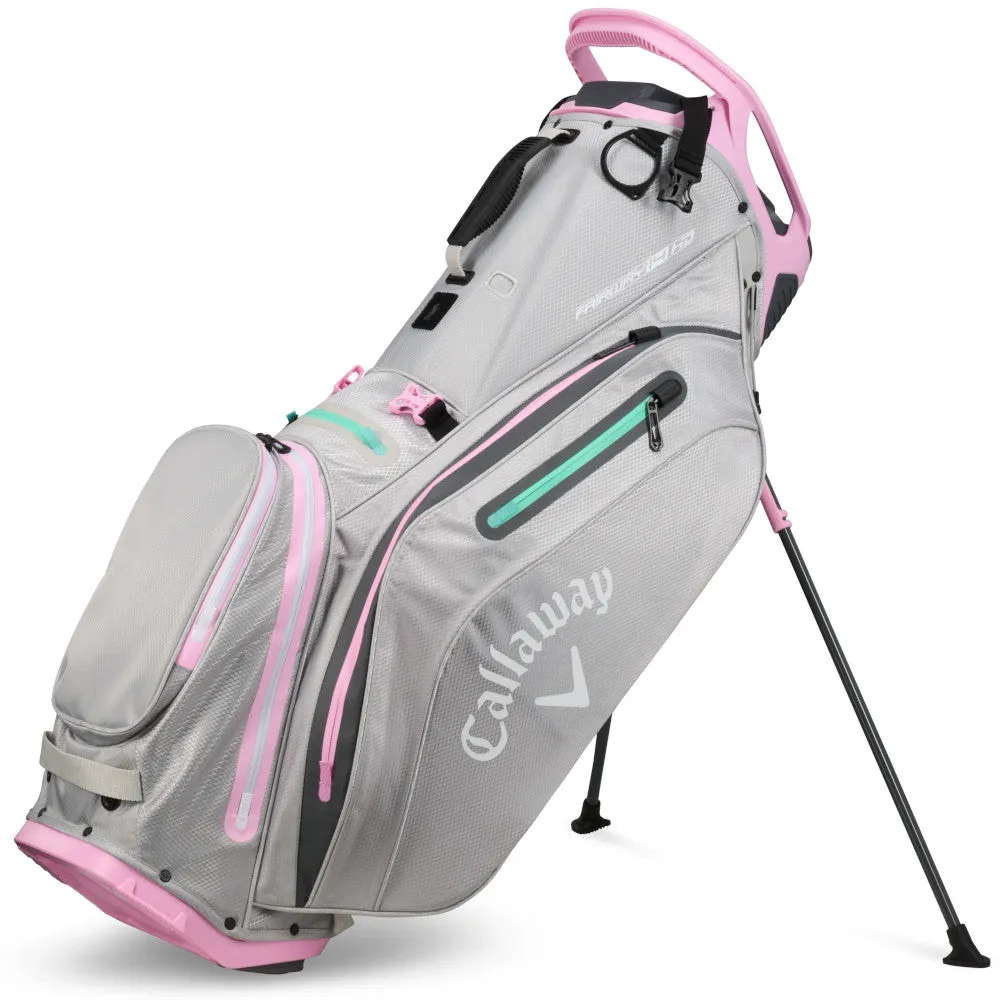 Refined for You Callaway Fairway 14 HD Waterproof Stand Bag - Grey/Pink Power Up Your Day, Golf club grips