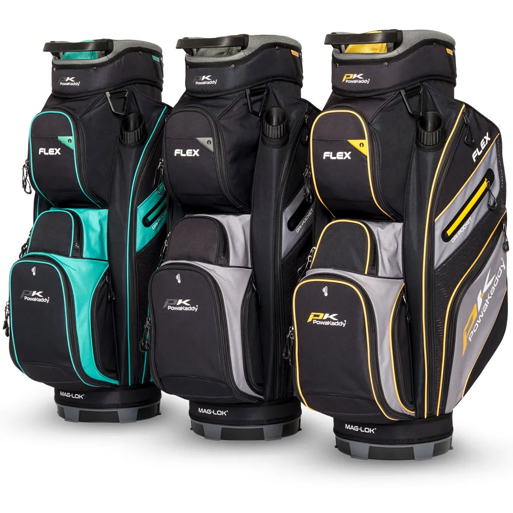 PowaKaddy FLEX Cart Bag -  Grey/Black, Golf cart cup holder