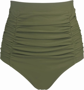 RELLECIGA Women's High Waisted Bikini Bottom Tummy Control Ruched Full Coverage Swim Bottom