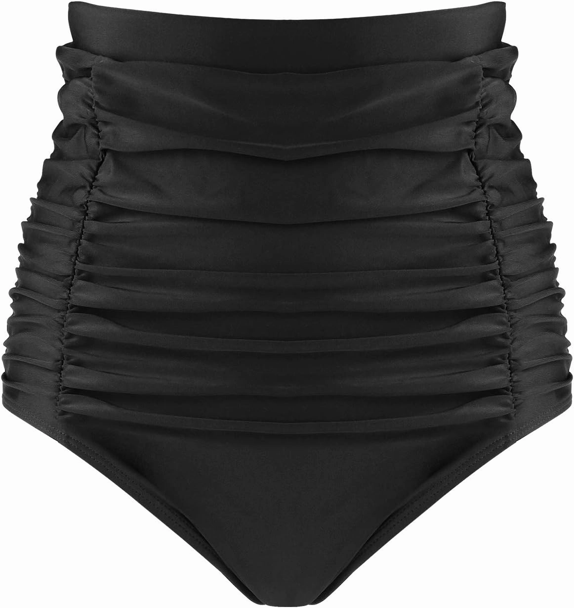 RELLECIGA Women's High Waisted Bikini Bottom Tummy Control Ruched Full Coverage Swim Bottom