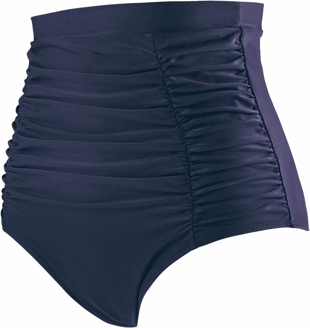 RELLECIGA Women's High Waisted Bikini Bottom Tummy Control Ruched Full Coverage Swim Bottom