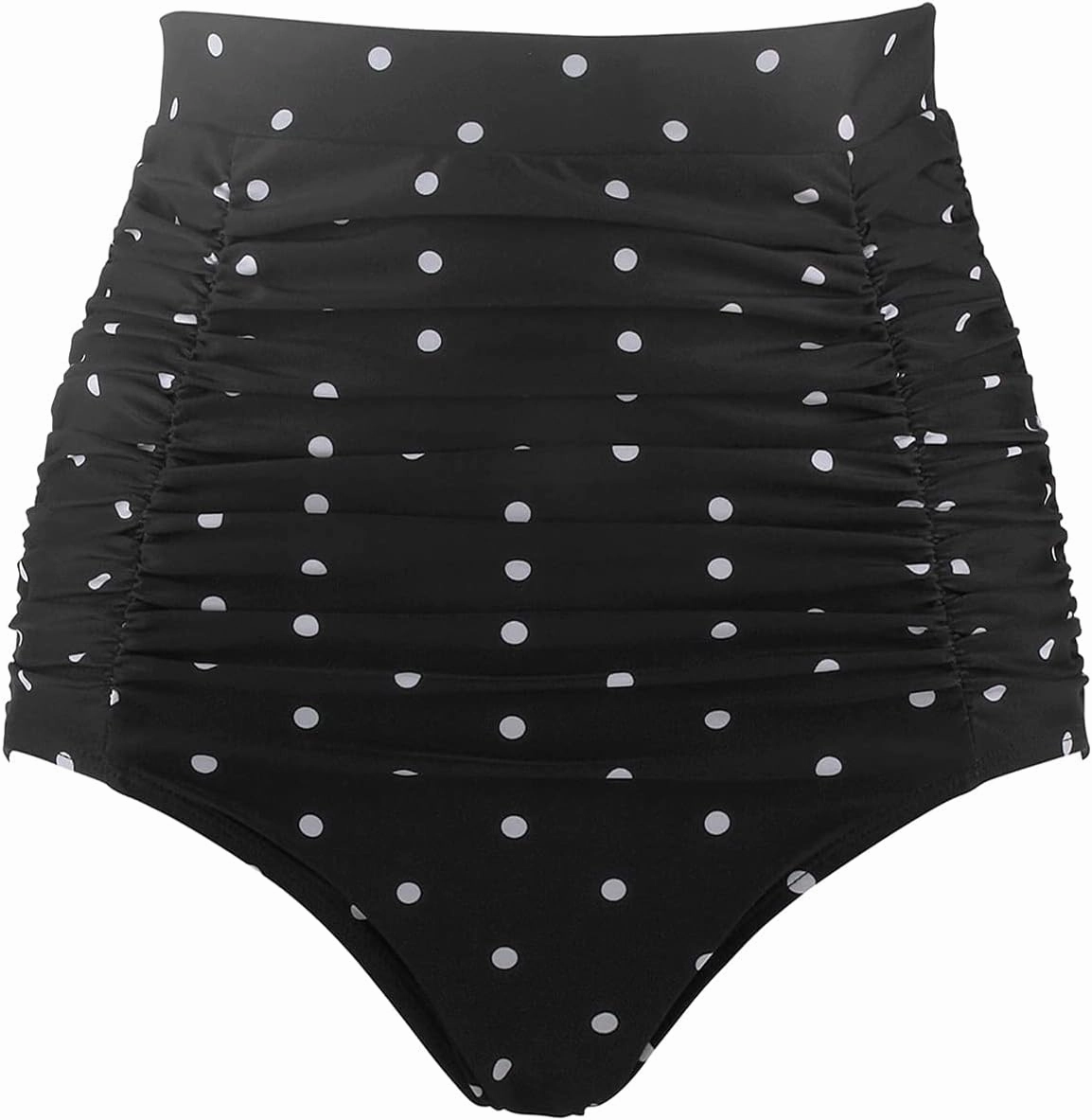 RELLECIGA Women's High Waisted Bikini Bottom Tummy Control Ruched Full Coverage Swim Bottom