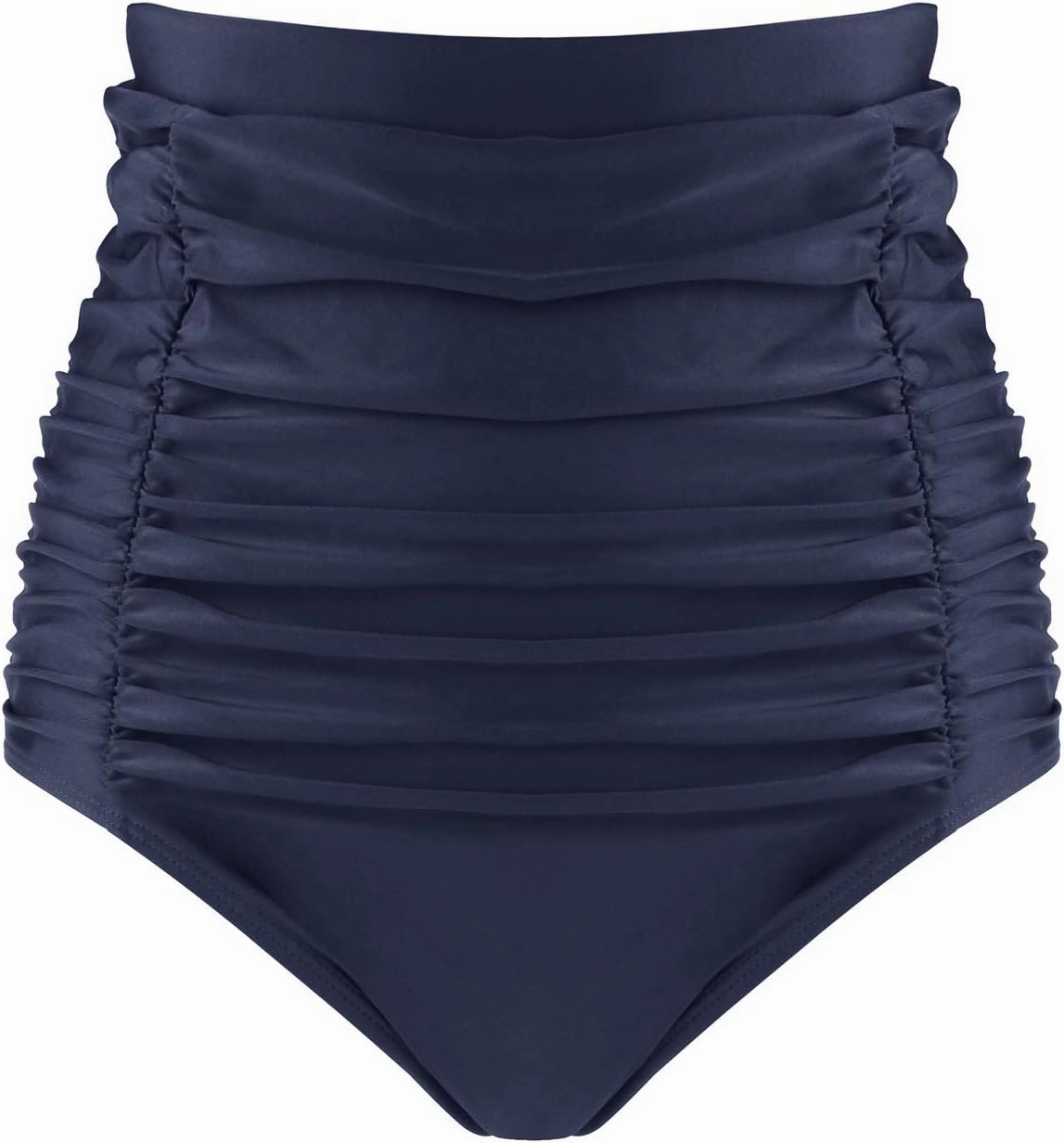 RELLECIGA Women's High Waisted Bikini Bottom Tummy Control Ruched Full Coverage Swim Bottom