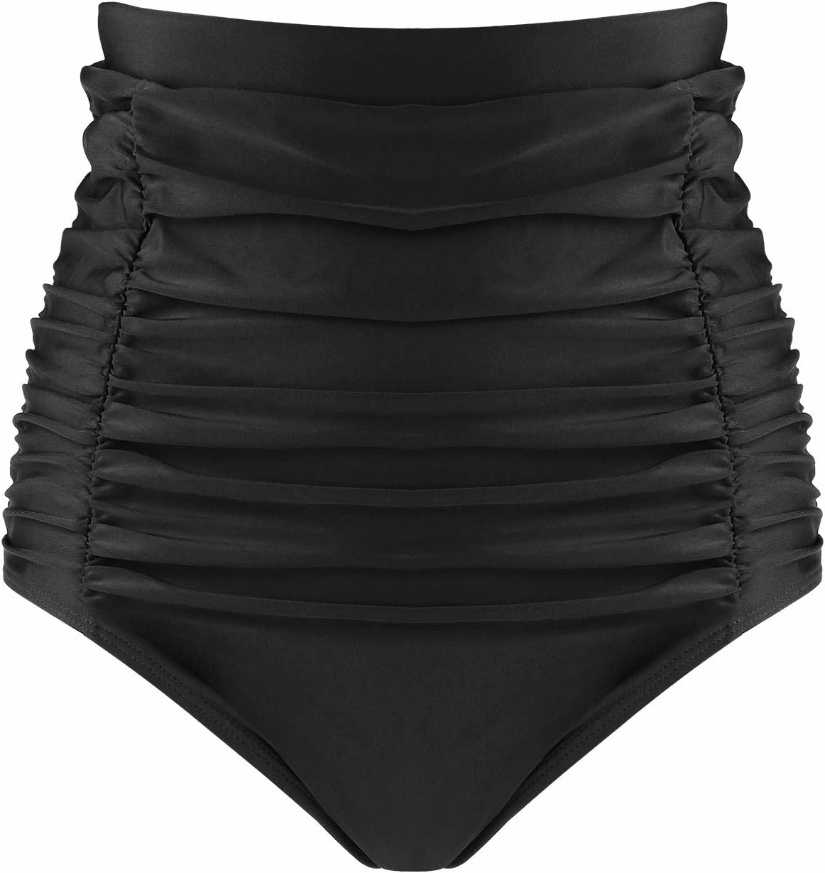 RELLECIGA Women's High Waisted Bikini Bottom Tummy Control Ruched Full Coverage Swim Bottom