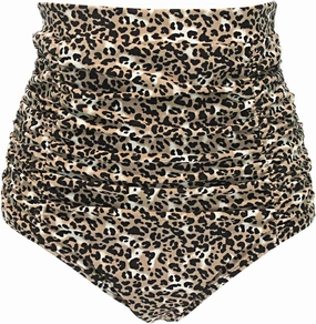 RELLECIGA Women's High Waisted Bikini Bottom Tummy Control Ruched Full Coverage Swim Bottom
