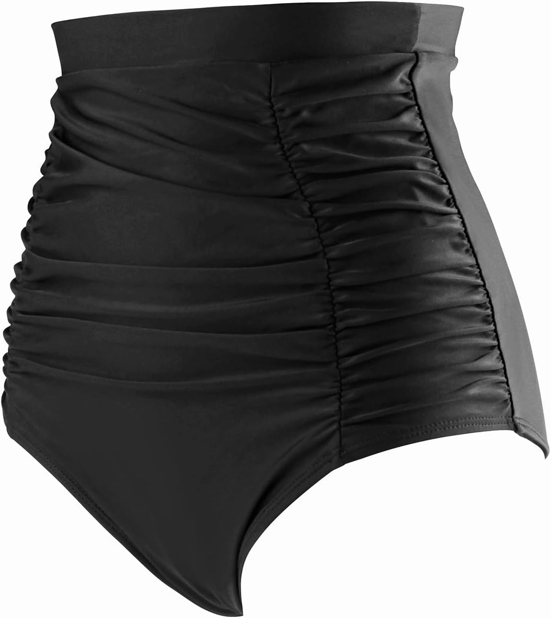 RELLECIGA Women's High Waisted Bikini Bottom Tummy Control Ruched Full Coverage Swim Bottom