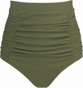 RELLECIGA Women's High Waisted Bikini Bottom Tummy Control Ruched Full Coverage Swim Bottom