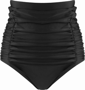 RELLECIGA Women's High Waisted Bikini Bottom Tummy Control Ruched Full Coverage Swim Bottom