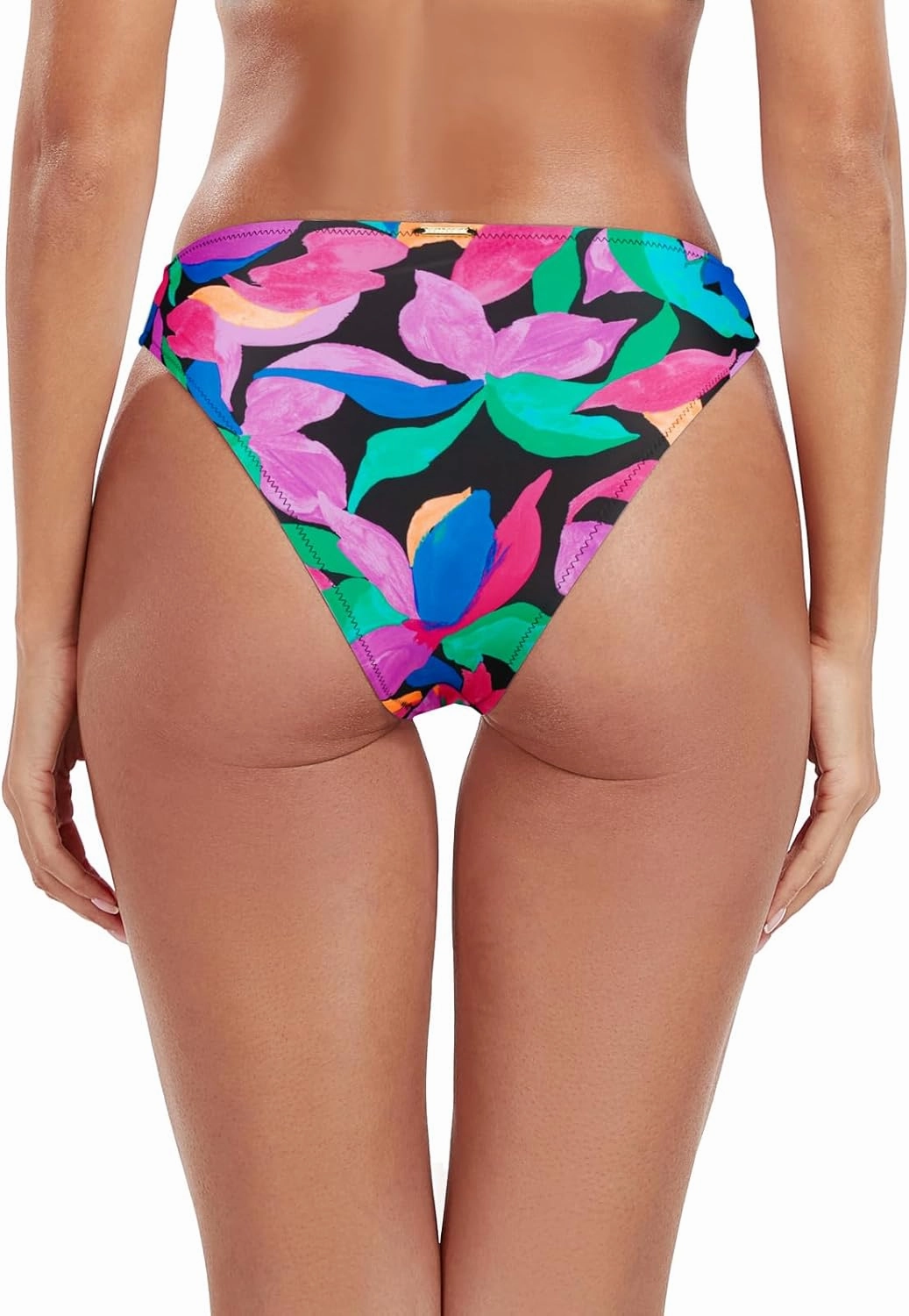 RELLECIGA Women's Mid Waisted High Cut Bikini Bottoms