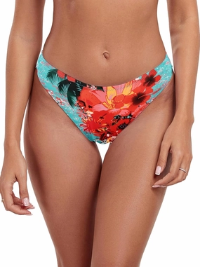 RELLECIGA Women's Mid Waisted High Cut Bikini Bottoms