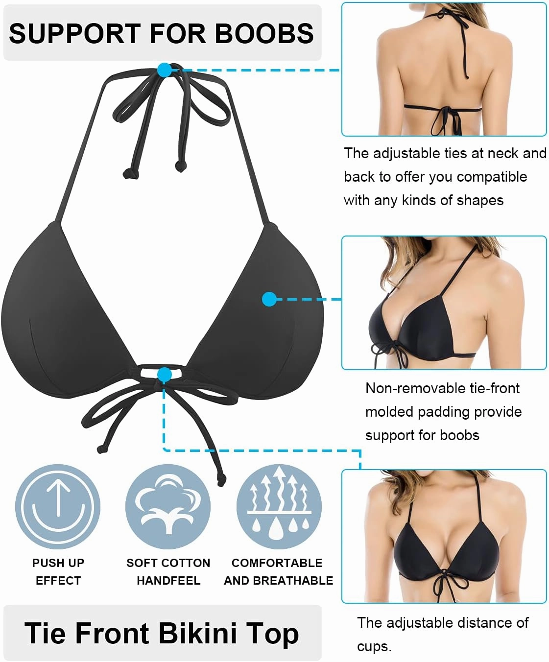 RELLECIGA Women's Triangle Bikini Top
