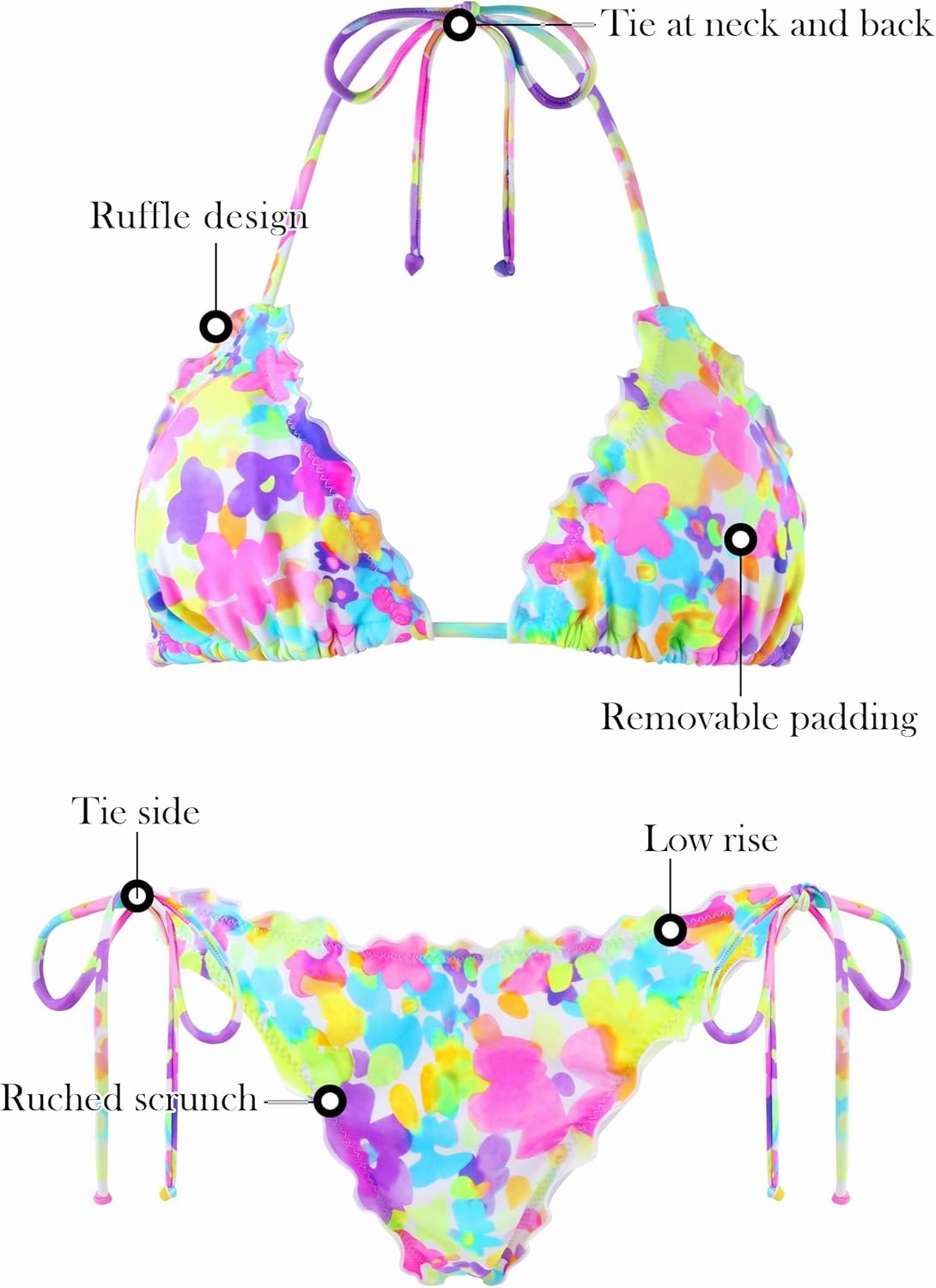 RELLECIGA Women's Wavy Bikini Set