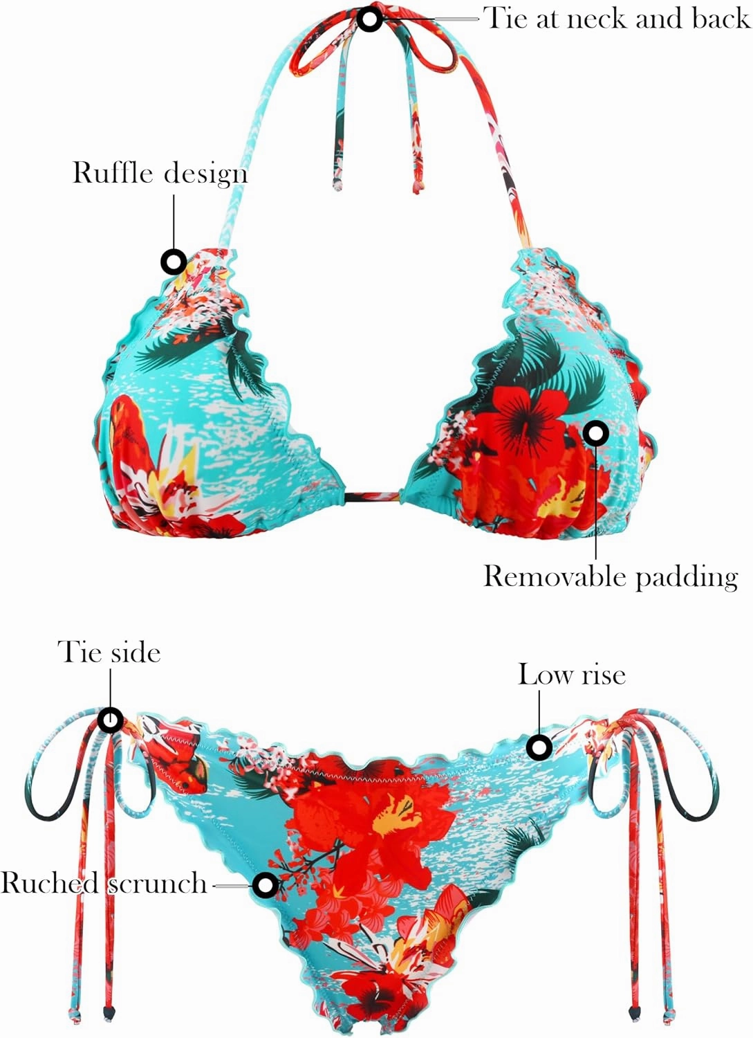 RELLECIGA Women's Wavy Bikini Set