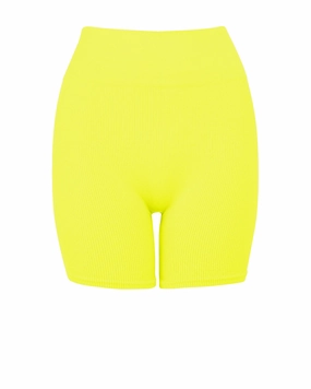 RIBBED COMPOSED Shorts | Neon Yellow