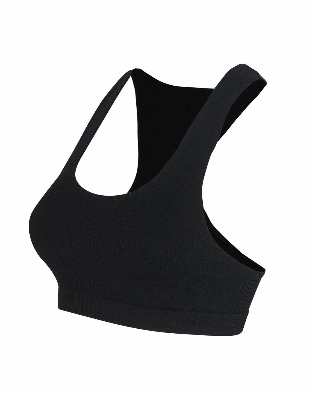 RIBBED ELATED Bra Top | Black
